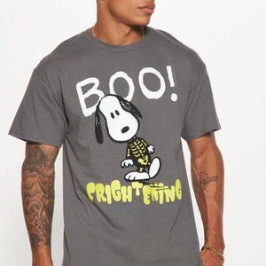 Snoopy Skeleton Short Sleeve Tee - Charcoal Men's Size XL